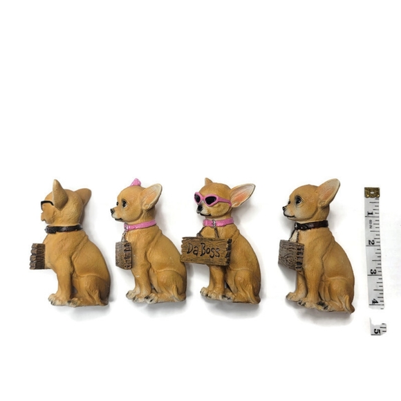 Sassy chihuahua set of 4. They have sun glasses and sassy signs. - Picture 6 of 6